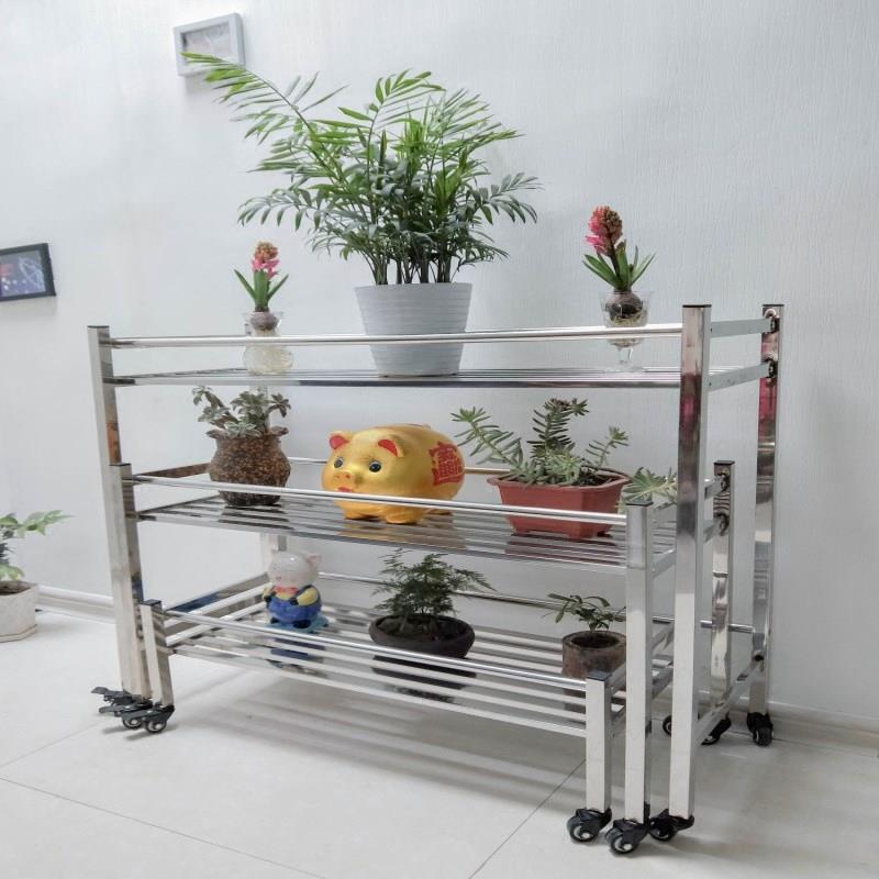 不锈钢折叠多层阶梯式阳台盆栽多肉 室内外置物架花架移动省空间