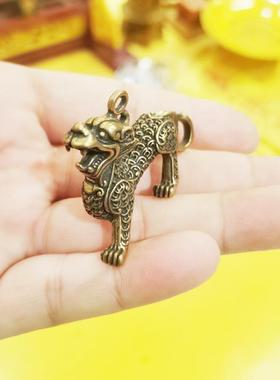 纯黄铜金钱招财貔貅小摆件文玩创意电脑书桌办公室台面收银台摆放