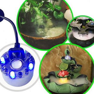 水柱氧吧加湿器雾化头12灯雾化头盆F景雾化鱼缸造雾器爬宠风加湿