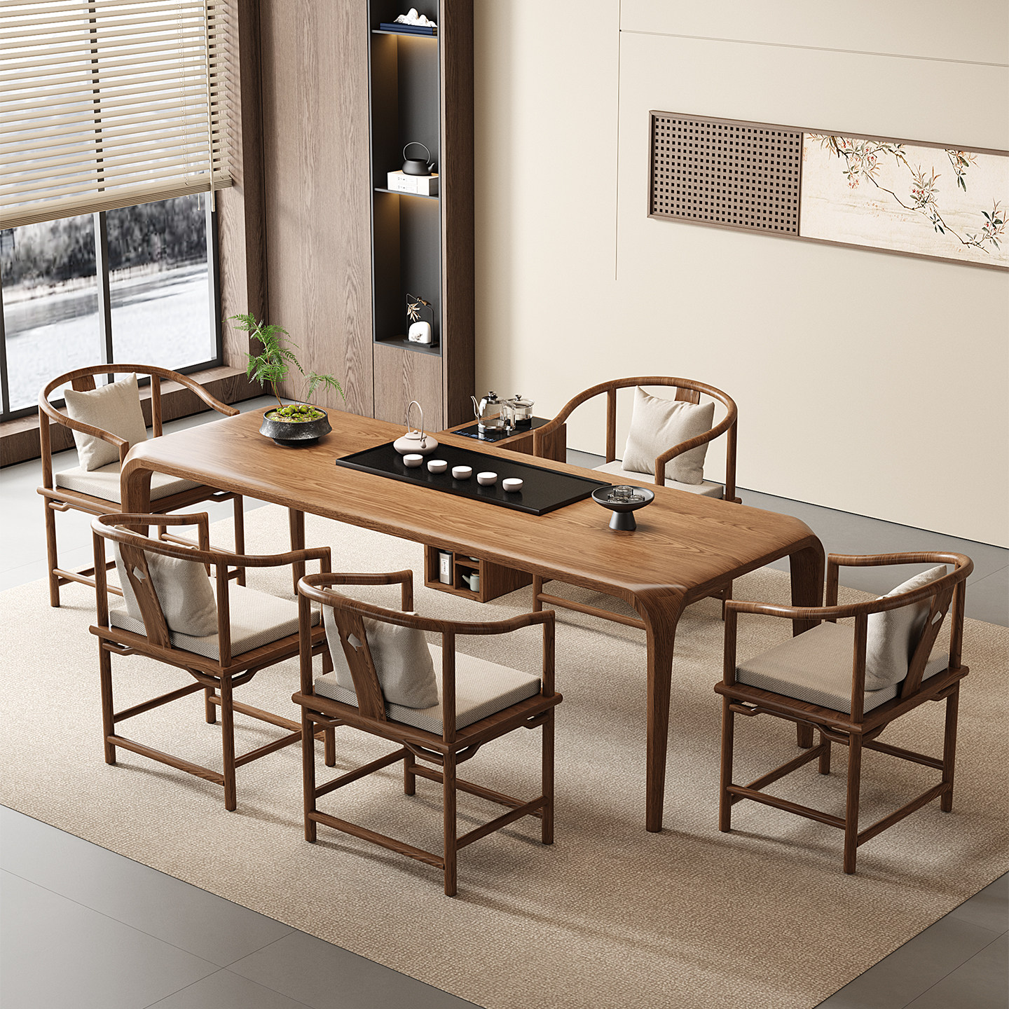 宋代美学实木高端大气上档次茶桌书桌一体两用家用客厅办公室茶台,住宅家具,家用茶台/茶桌,淘宝优惠券,粉丝福利购,淘宝优惠卷