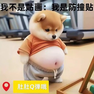 柴犬立体贴纸开门防撞贴门挡大肚皮小狗冰箱贴解压汽车贴纸捏捏乐