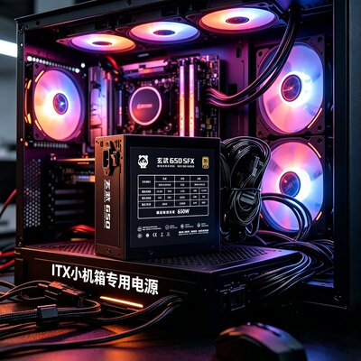 驿晨宇玄武650SFX电脑电源金牌全模组650W台式机itx机箱小电源