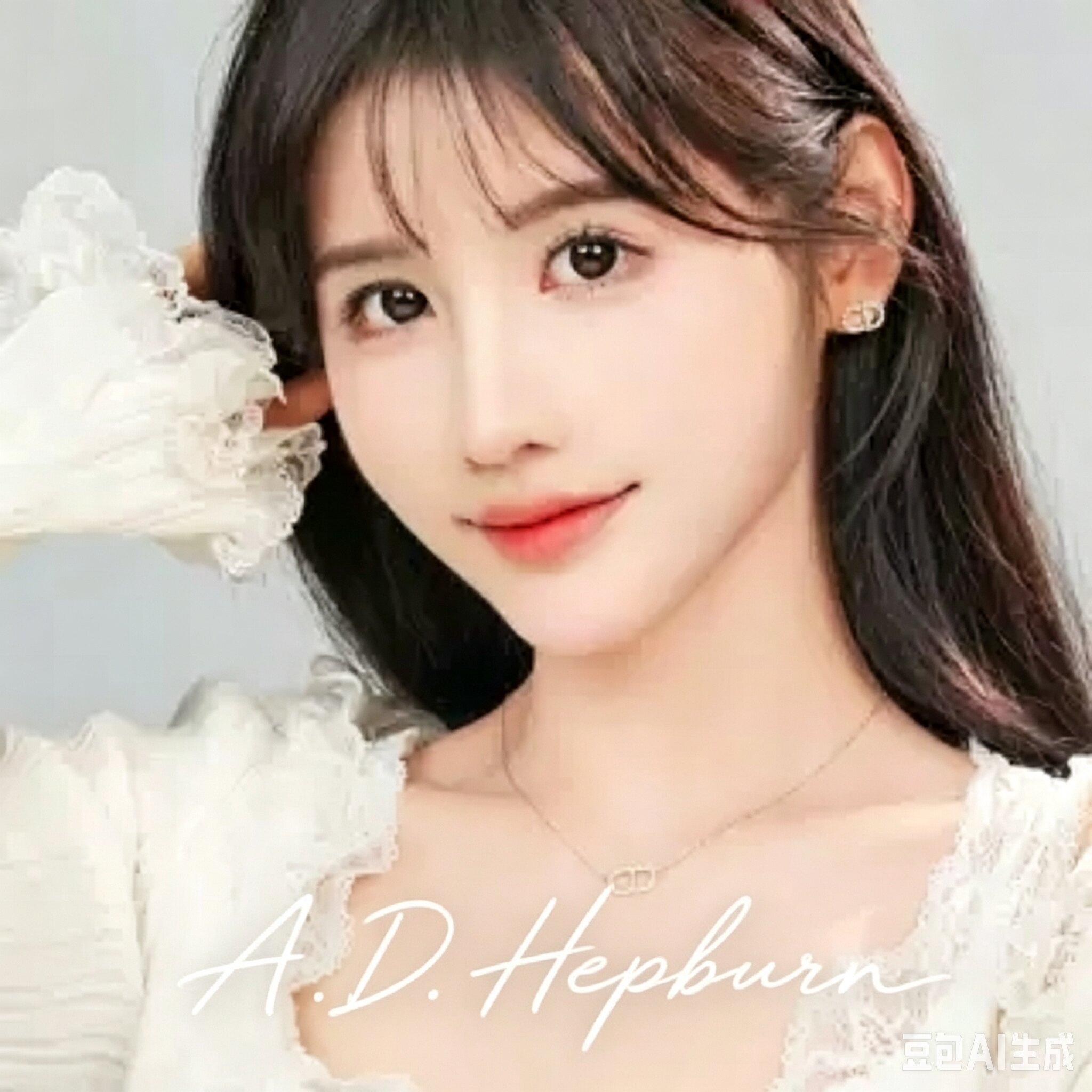 A.DHepburn925银CD女坠链耳钉