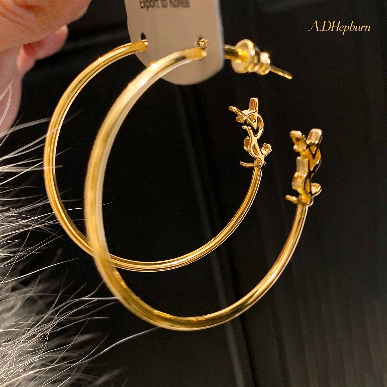 A.DHepburn复古金属圆圈耳环高奢