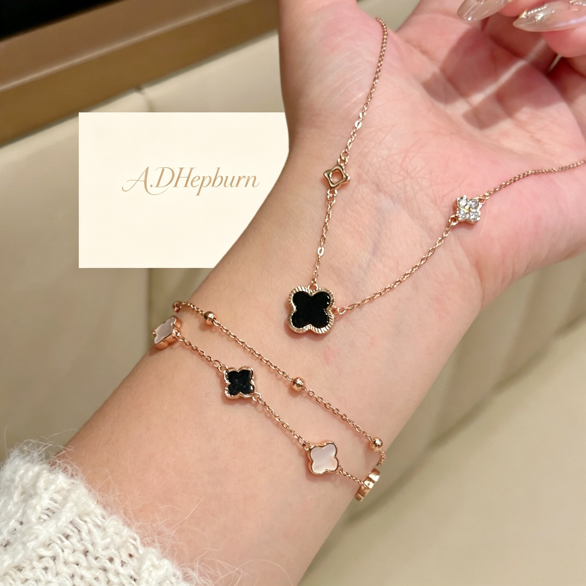 A.DHepburn四叶草项链送女友轻奢