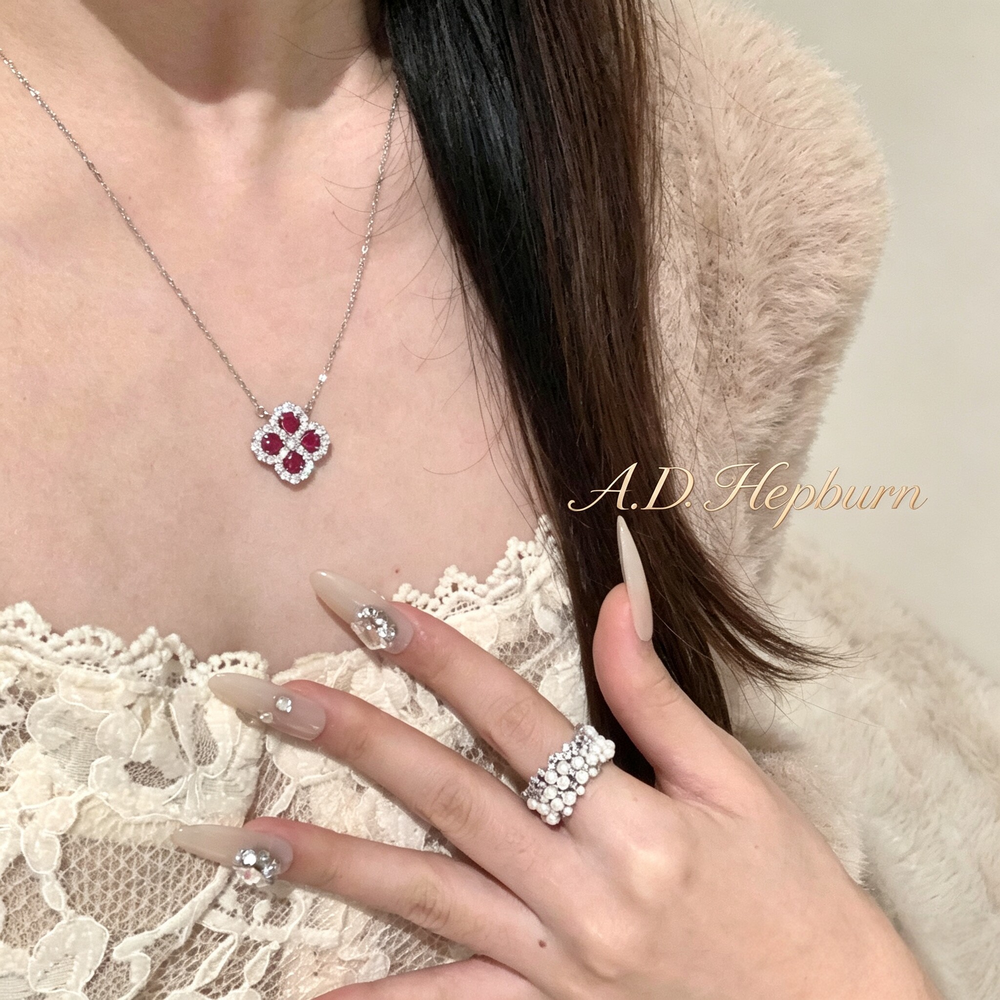 A.DHepburn纯银项链送女友