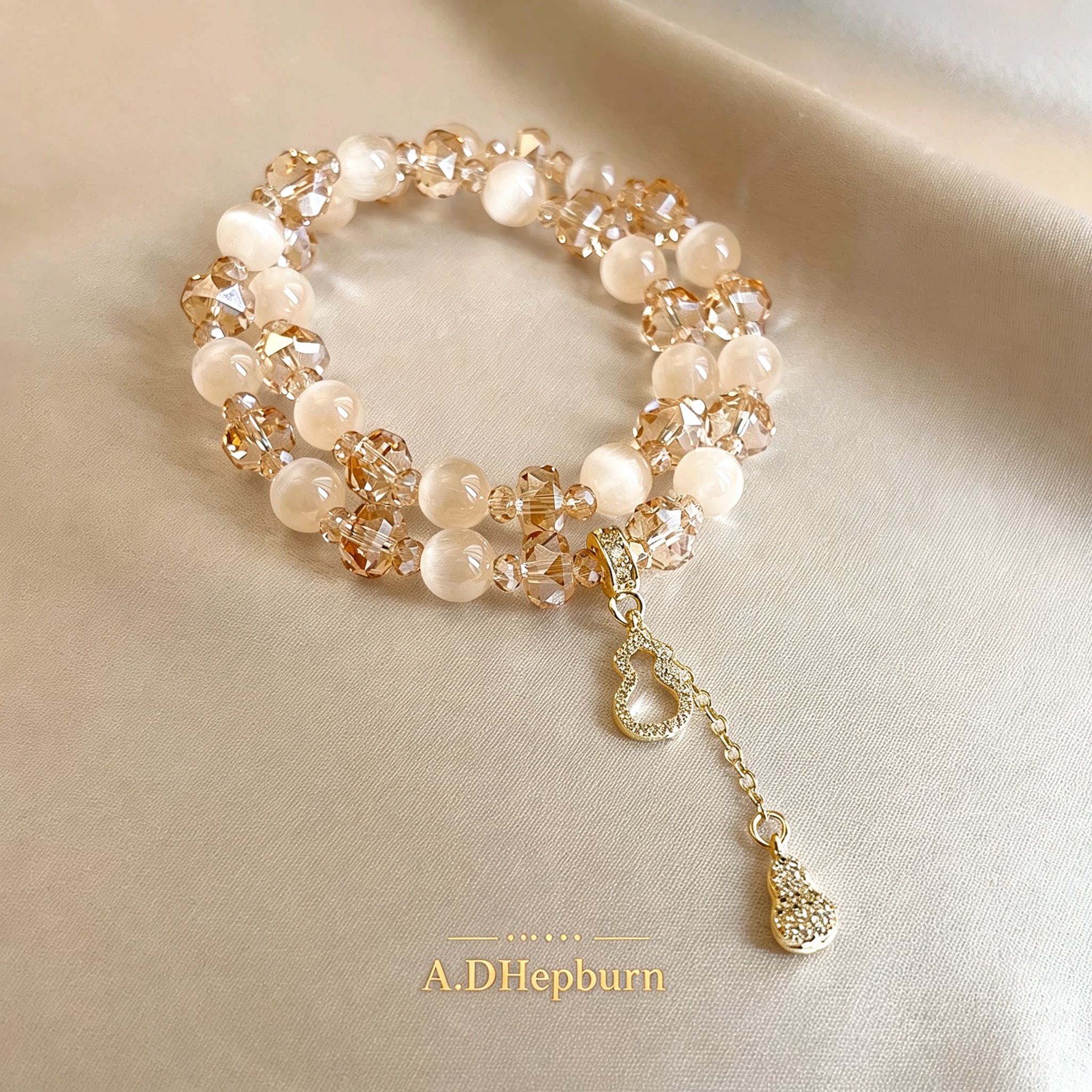 A.DHepburn黄水晶葫芦手链女轻奢