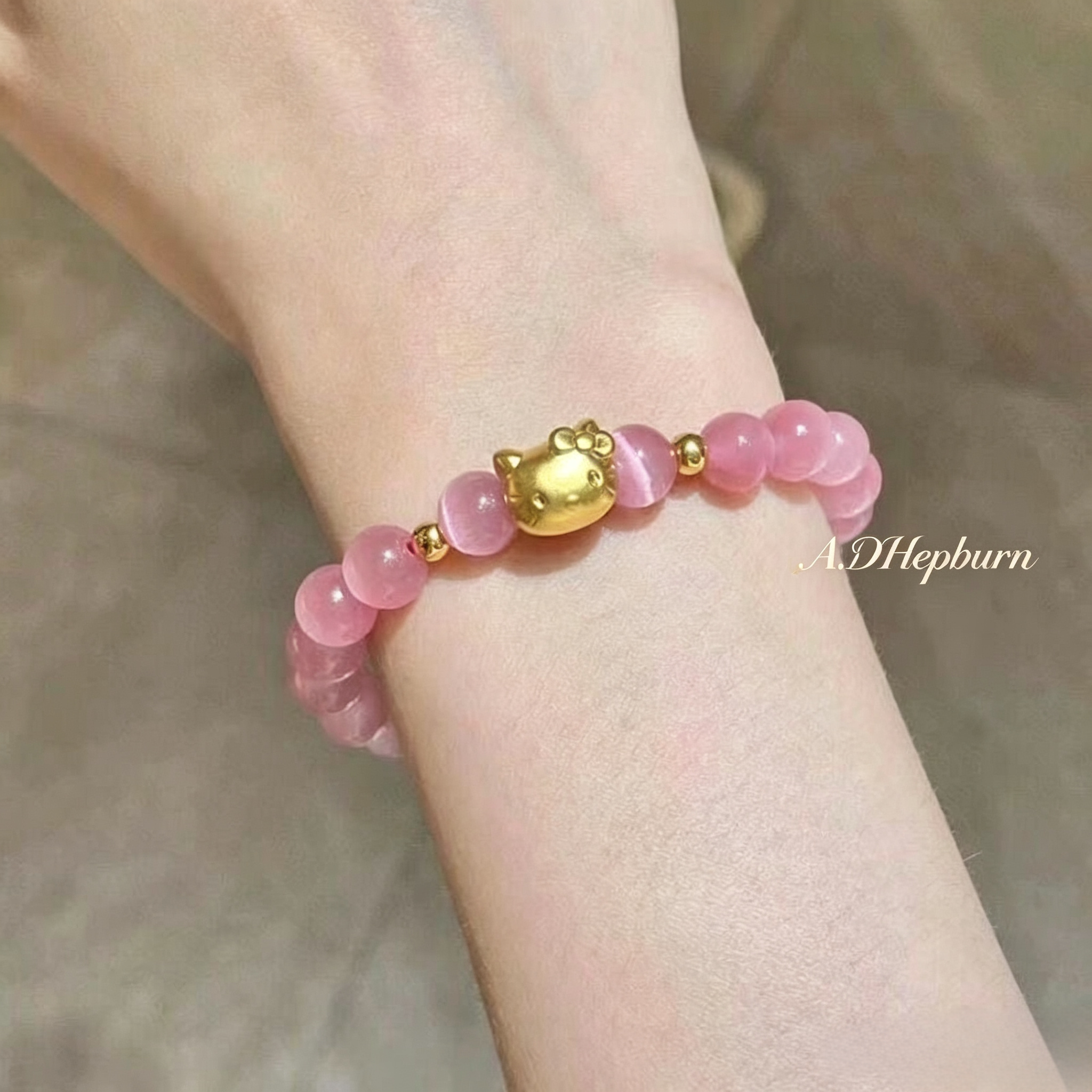 七夕甜美HelloKitty猫眼石手链