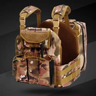 儿童迷彩服作战马甲背包户外拓展训练装备套装吃鸡游戏三级甲包