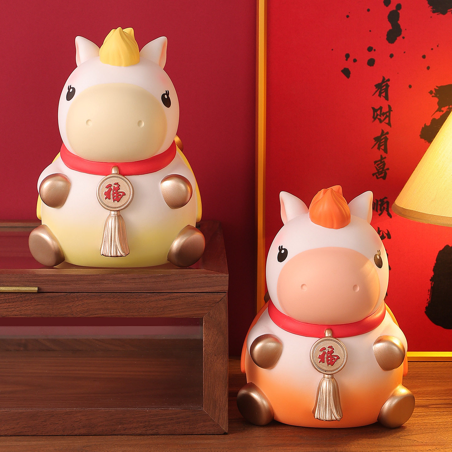 新款马年存钱罐可存可取大容量搪胶防摔高颜值儿童礼物卡通储蓄罐