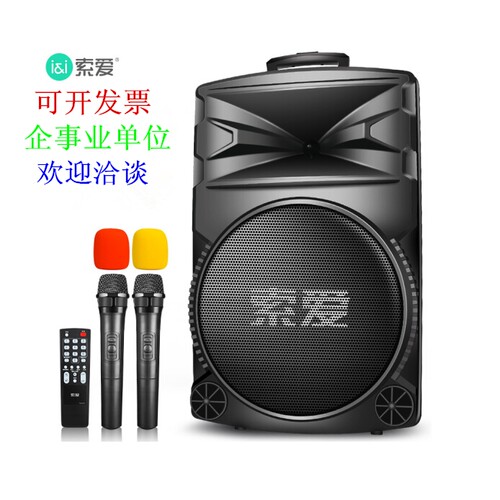 索爱12英寸户外移动拉杆音响广场