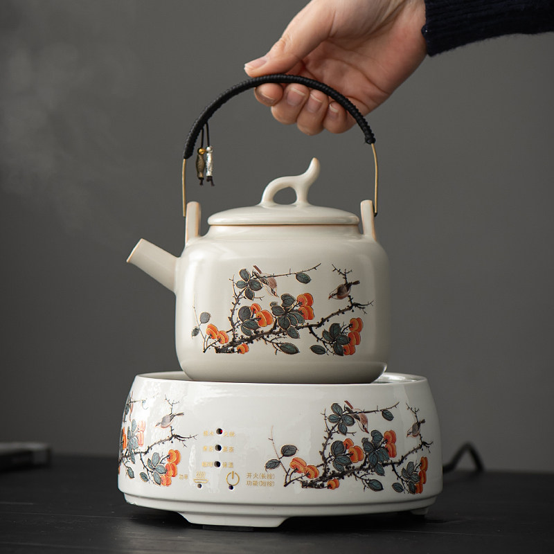 2025新款电陶炉煮茶器加厚耐热陶壶提梁泡茶壶电热煮茶炉烧水
