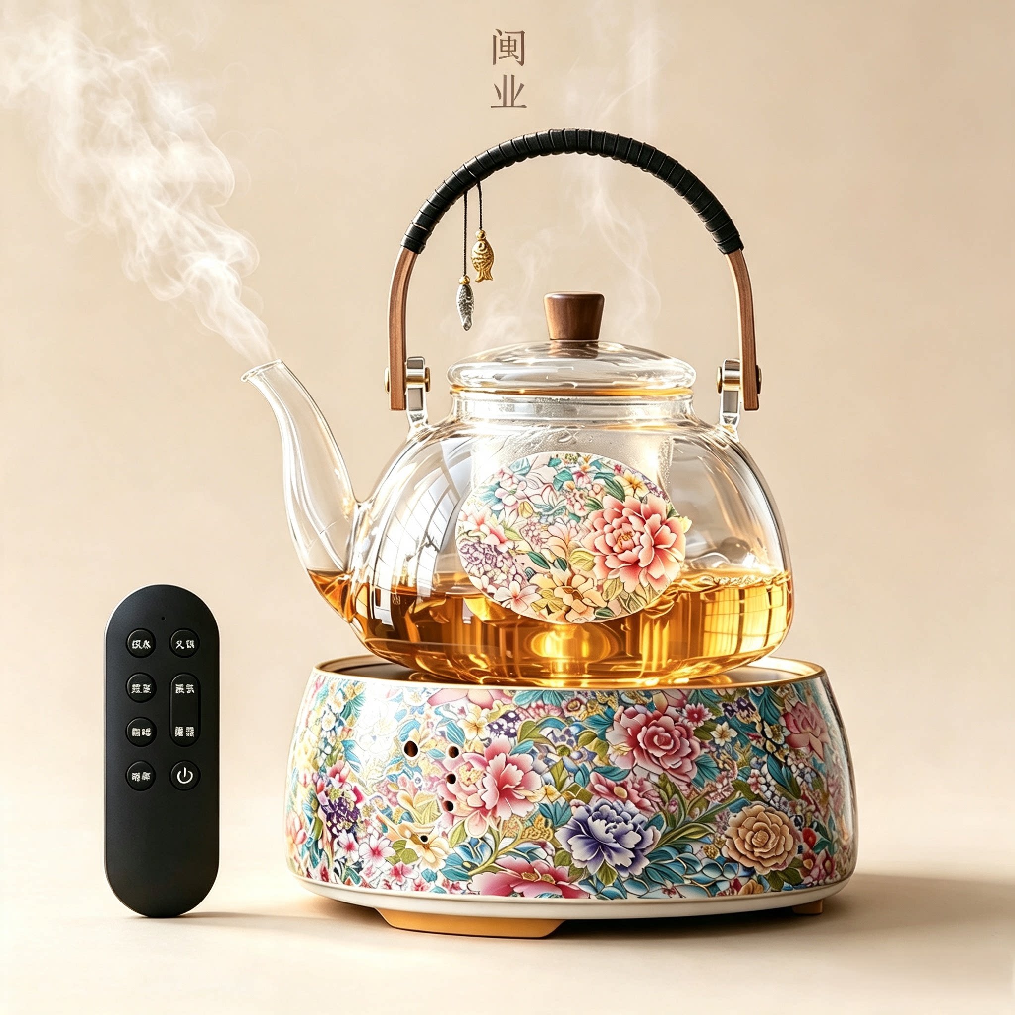 智能电陶炉珐琅彩遥控触摸大功率遥控煮茶炉迷你保温暖茶器家用