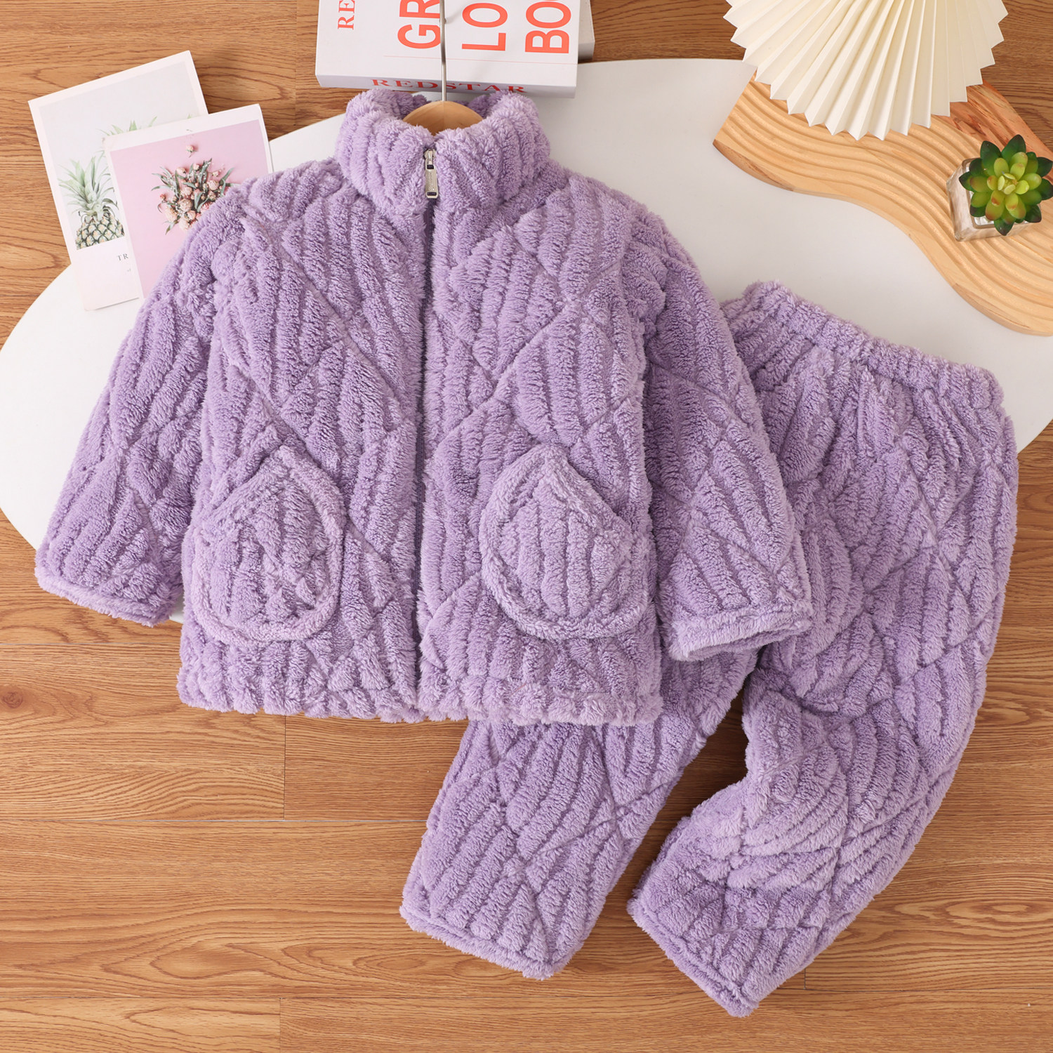 冬季儿童睡衣加厚款珊瑚绒加绒三层夹棉男童男孩冬款法兰绒家居服