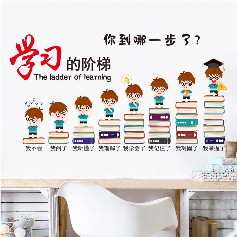 现货速发NN0I学习励志语录墙贴教室班级布置贴画儿童房间墙面装饰