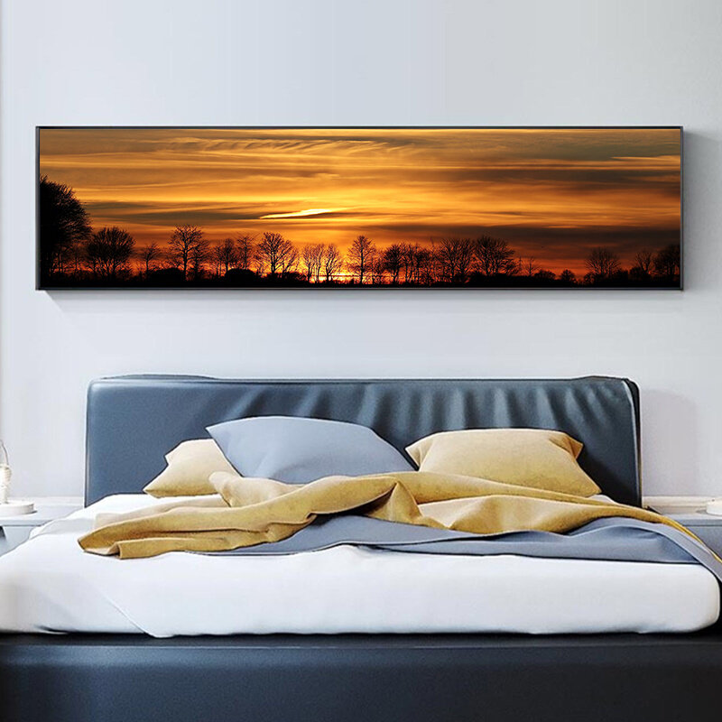 自然风景风光床头挂画客厅沙发背景墙广阔草原平原田园卧室装饰画