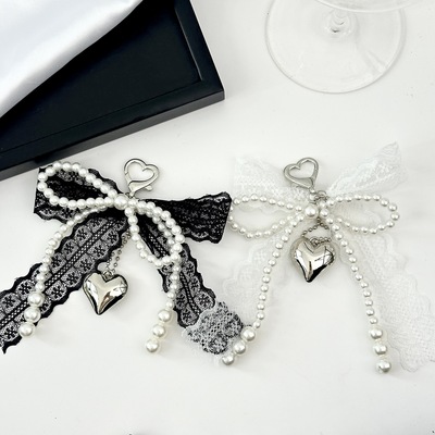 百搭蕾丝蝴蝶结爱心包挂件