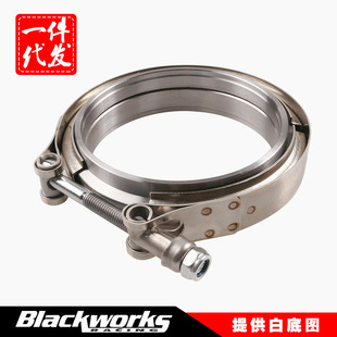 ebay汽配不锈钢喉箍304法兰卡箍v型卡箍管道抱箍改装 排气管