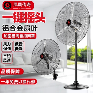 凤凰传奇工业风扇220V摇头商用强工厂开达风力电风扇壁扇大风量