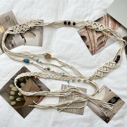 波西米亚风配连衣裙子腰带女