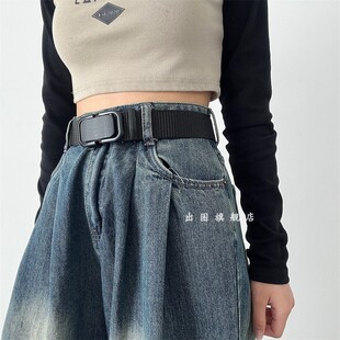 2025新款腰带户外休闲百搭皮带女款配牛仔裤学生军训战术尼龙编织