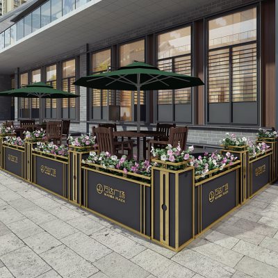 户外花箱组合铁艺不锈园林花槽商业街广场道路房地产售楼部花坛