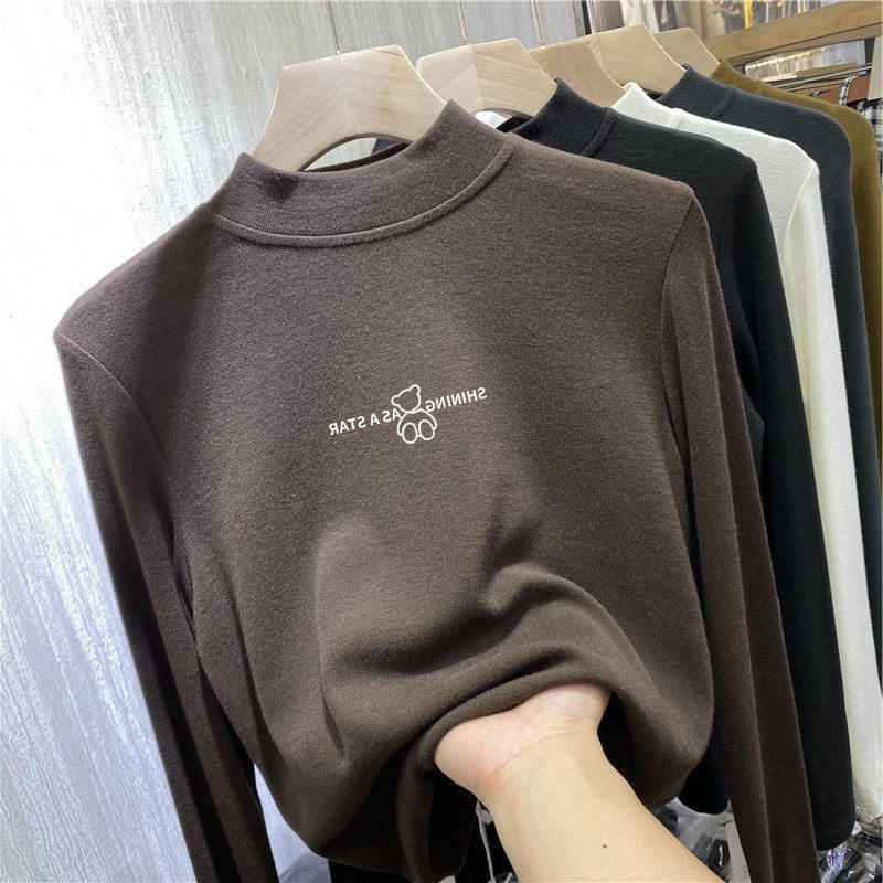 2026秋冬新款慵懒风德绒打底衫女双面加绒加厚半高领洋气内搭上衣,女装/女士精品,T恤,淘宝优惠券,粉丝福利购,淘宝优惠卷