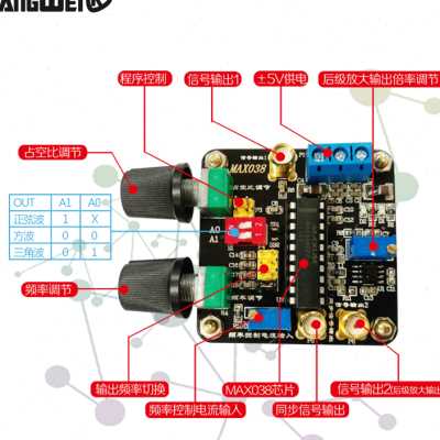 MAX038函数信号发生器模块三角波正弦波矩形波脉冲波带后级运放
