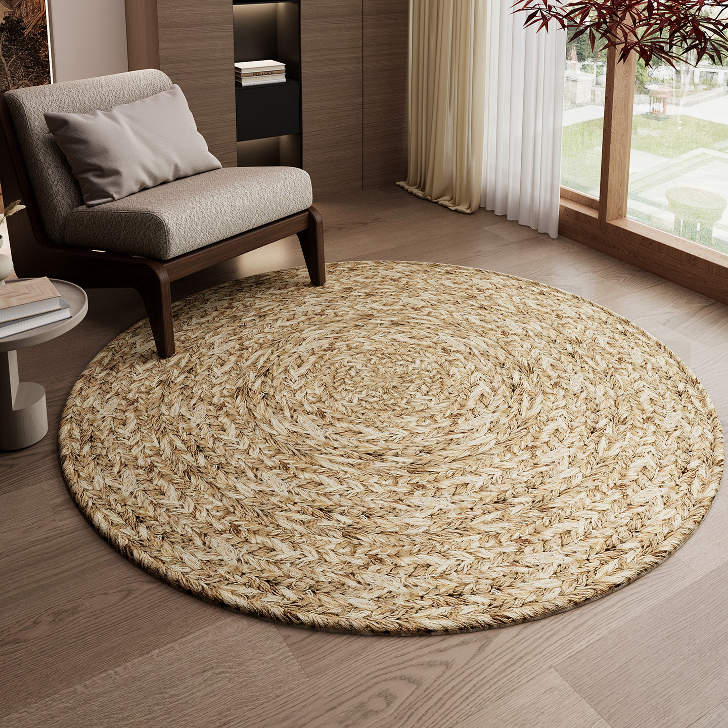 中古风地毯客厅免洗可擦圆形地垫剑麻转椅床边地垫纯色摄影棚道具,居家布艺,转椅地垫,淘宝优惠券,粉丝福利购,淘宝优惠卷