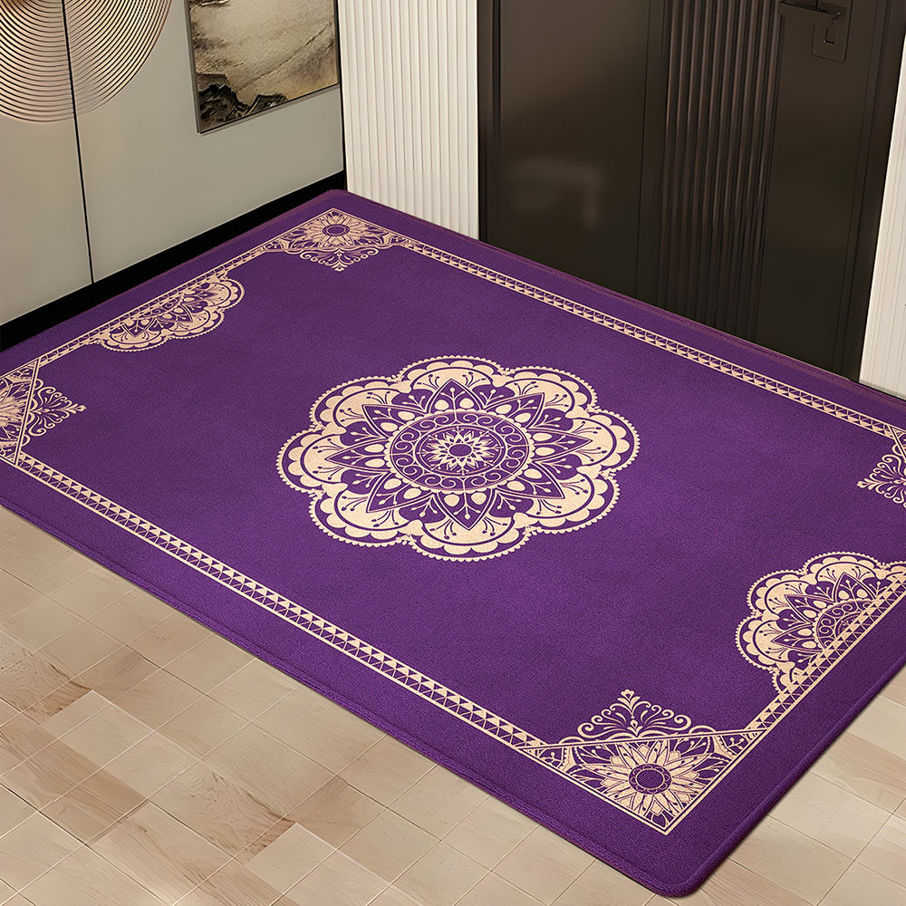 紫气东来入户门地垫紫色脚垫进门门垫耐脏防滑玄关地毯步步生莲,居家布艺,入户地垫,淘宝优惠券,粉丝福利购,淘宝优惠卷