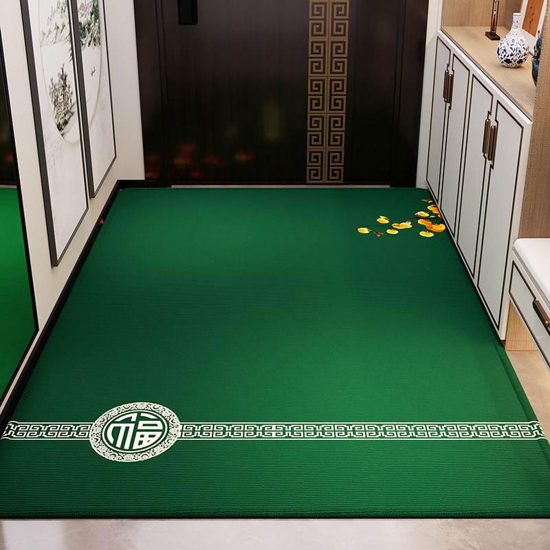 大面积绿色地垫入户门垫进门玄关开运地毯新中式防滑脚垫整铺定制,居家布艺,入户地垫,淘宝优惠券,粉丝福利购,淘宝优惠卷