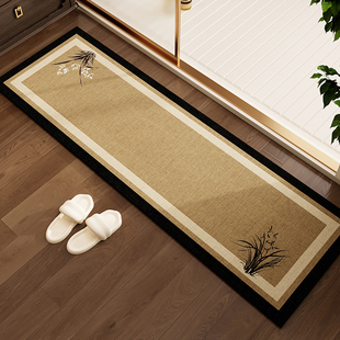 新中式复古门槛石浴室地垫吸水防滑耐磨垫硅藻泥可定制长条形脚垫