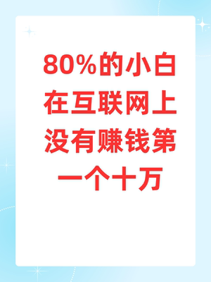 如何从0赚到第一个十万副业赚钱网络创业项目课程网络营销运营