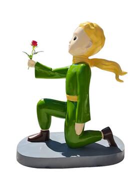 玻璃钢卡通动漫小王子人物雕塑创意彷真小狐狸公园商场景观摆件