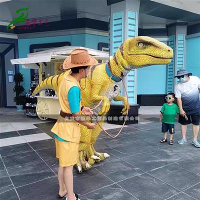 定制仿真恐龙表演衣服迅猛龙皮套景区舞台影视表演道具引流