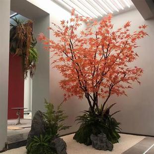 仿真枫树造景多款枫树厂家直销酒店大堂人造红枫树装饰假树厂家