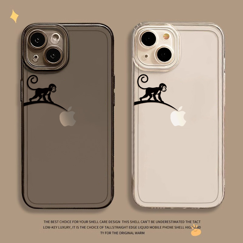 适用苹果16promax上树猴子手机壳iphone15plus新款14pm趣味13pro吗喽12mini个性17创意air小众x镜头全包8透明