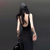 美式 性感露背吊带背心女夏季 外穿美背文胸一体内搭打底带胸垫上衣