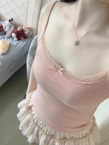 蕾丝蝴蝶结纯欲吊带背心