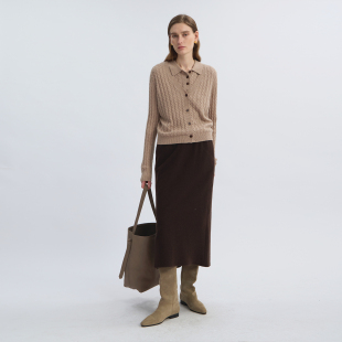 纯色V领针织衫 新品 老钱风长袖 羊毛衫 上衣女 LIAC 开衫 ROC2025秋季