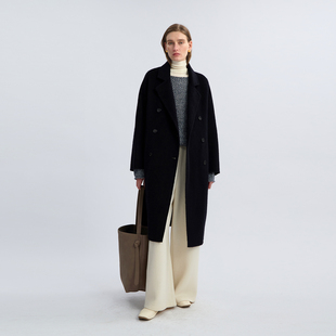 LIAC 韩系高级感宽松毛呢外套 ROC100%羊毛大衣女2025秋冬中长款
