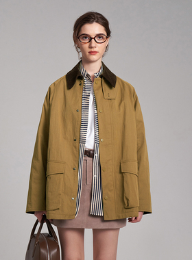 LIAC ROC2024秋冬复古灯芯绒拼接美式中性工装夹克棉内里夹克外套