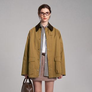 夹克棉内里夹克外套 中性工装 LIAC ROC2024秋冬复古灯芯绒拼接美式