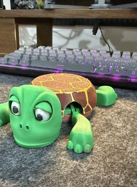 可爱尖叫乌龟杯垫会动搞笑打印小摆件3D茶杯垫四肢张开垫子创意