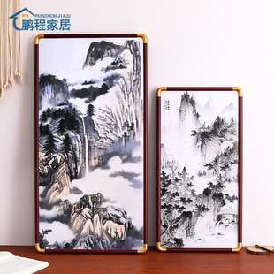 仿铜角实木长方形书法作品纸裱框装裱中式空白字画画框定制挂墙