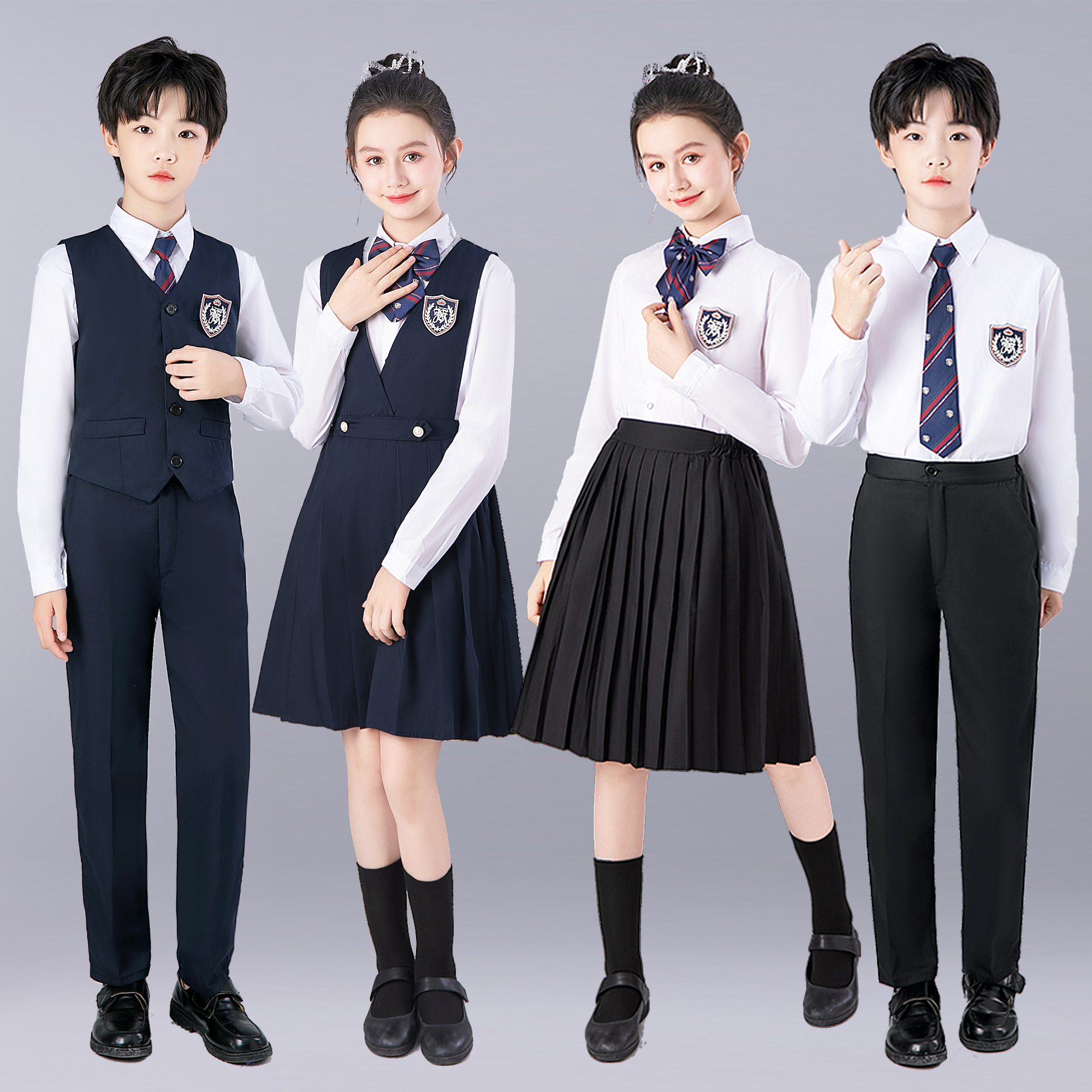 新款纯棉毕业照小学生合唱朗诵服