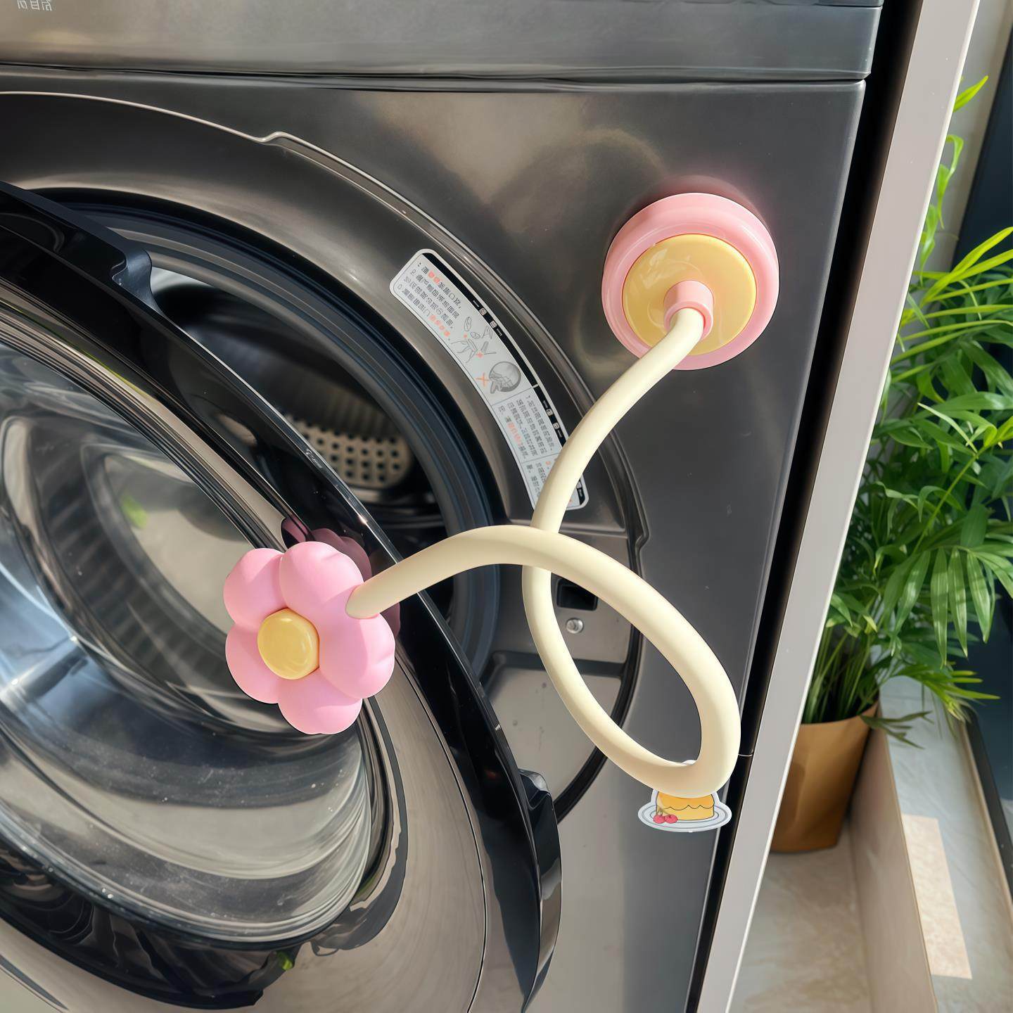 花朵洗衣机通风卡扣吸盘家用款滚筒洗衣机透气支架门档防撞限位器