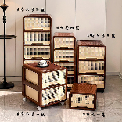 中古风小推车家用客厅卧室床头柜