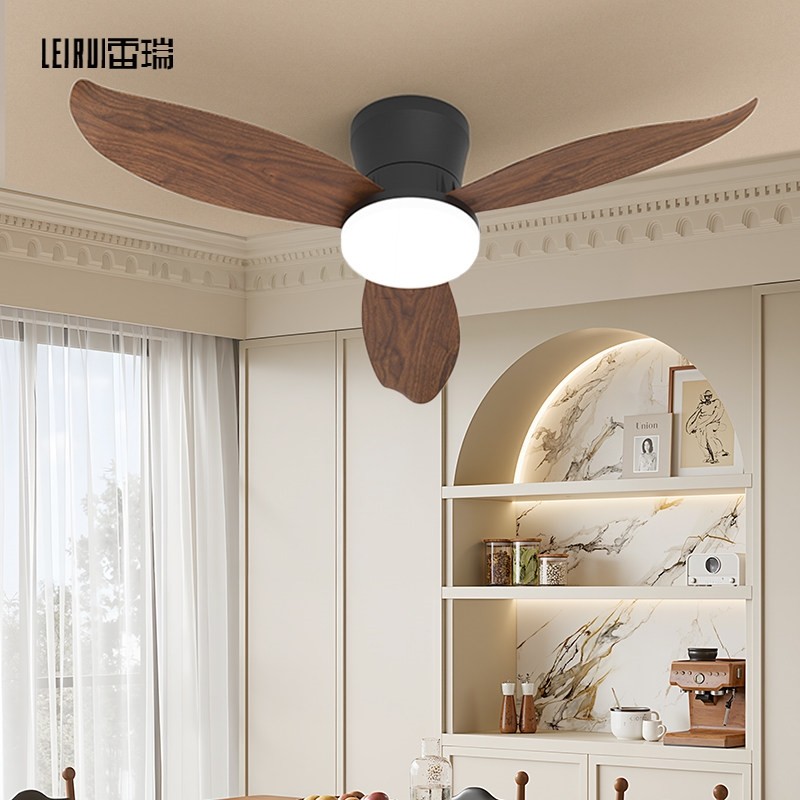 中古风胡桃木餐厅风扇灯吊扇灯大变频卧室侘寂电风扇吊灯一体风力,家装灯饰光源,风扇灯,淘宝优惠券,粉丝福利购,淘宝优惠卷