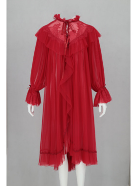 【微瑕疵捡漏】CA BRIDA晨袍吉庆红纱睡袍女法式微性感CHW4I904D1